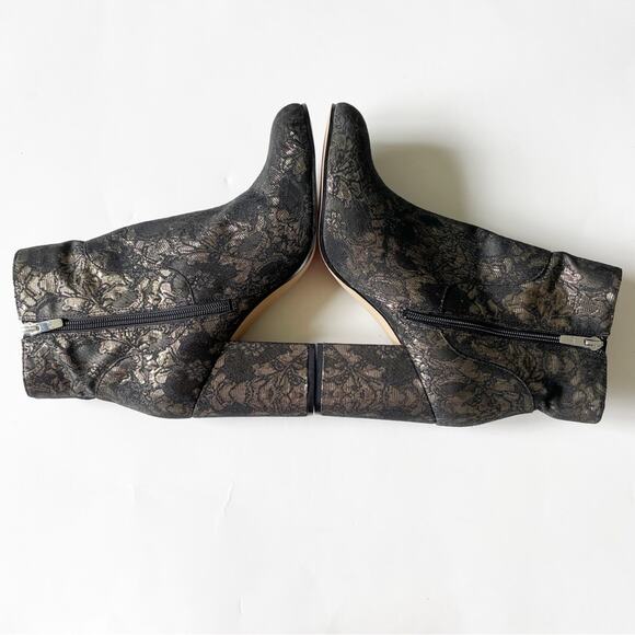 Marc Fisher Gold Black Lace Ankle Boot - Picture 3 of 8